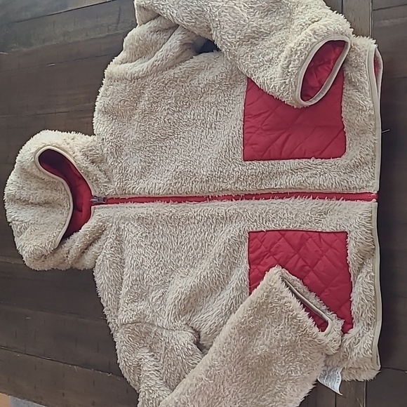 Zyia Red Sherpa Reversible Hooded Jacket size M - Picture 5 of 5